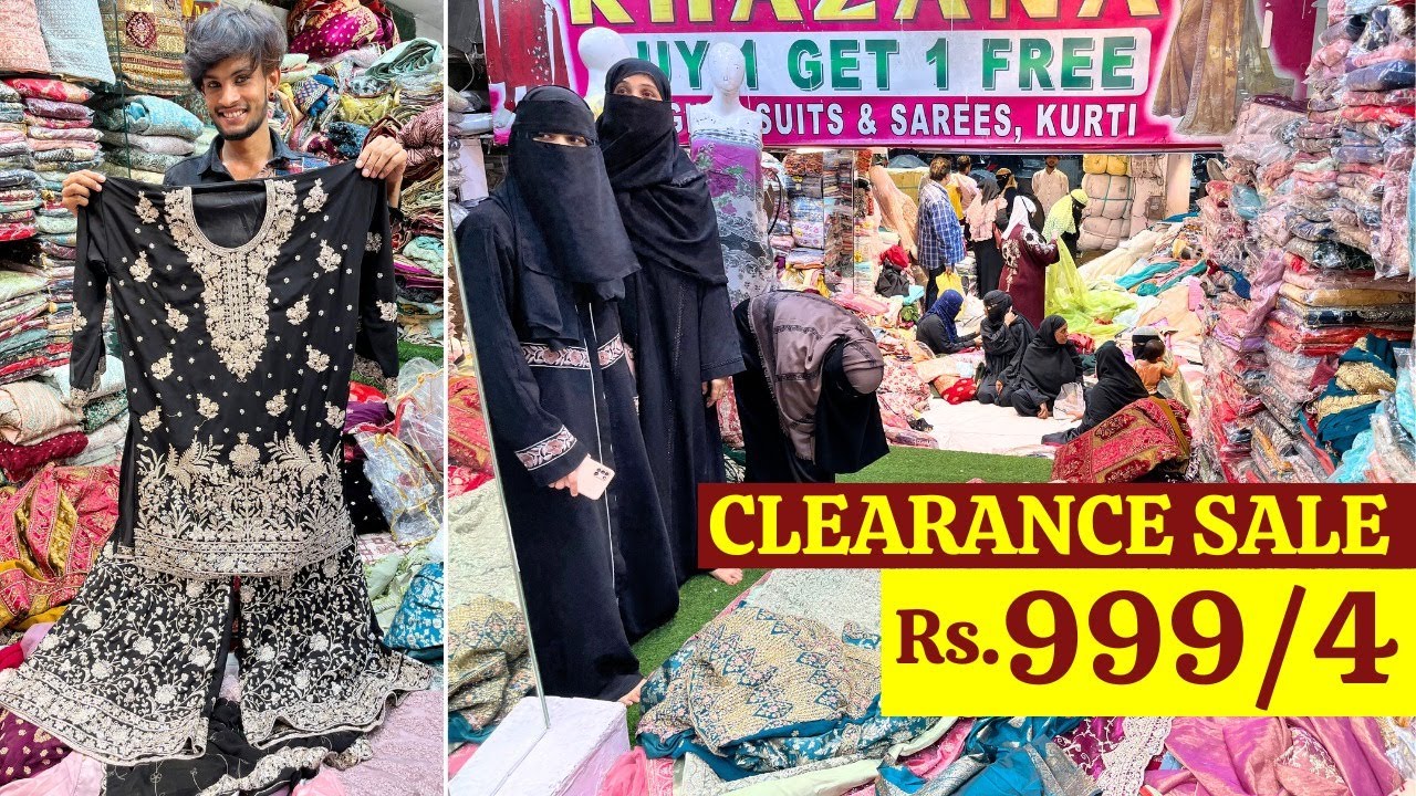 Tolichowki Shopping  ₹ 999/4 Suits CLEARENCE SALE In MA Textiles Hyderabad Pakistai Dress Materials