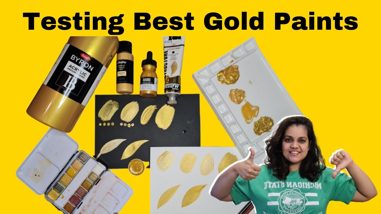 Which is the best Gold Paint to buy? Testing Acrylic and Watercolor - Texture, Flow, Finish