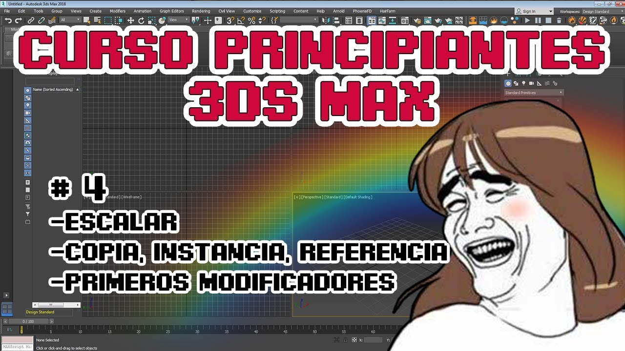 CURSO BÁSICO 3DS MAX - 04 - escalar, copiar objetos y primeros modificadores.