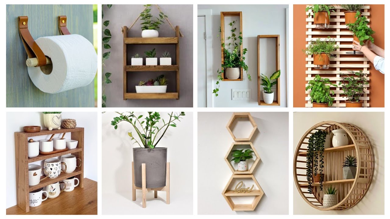 افكار✨عندك قطع خشبية أو صندوق فواكه اصنعي اجمل منظمات ورفوف بنفسك #diy #deco #craft #ideas #home