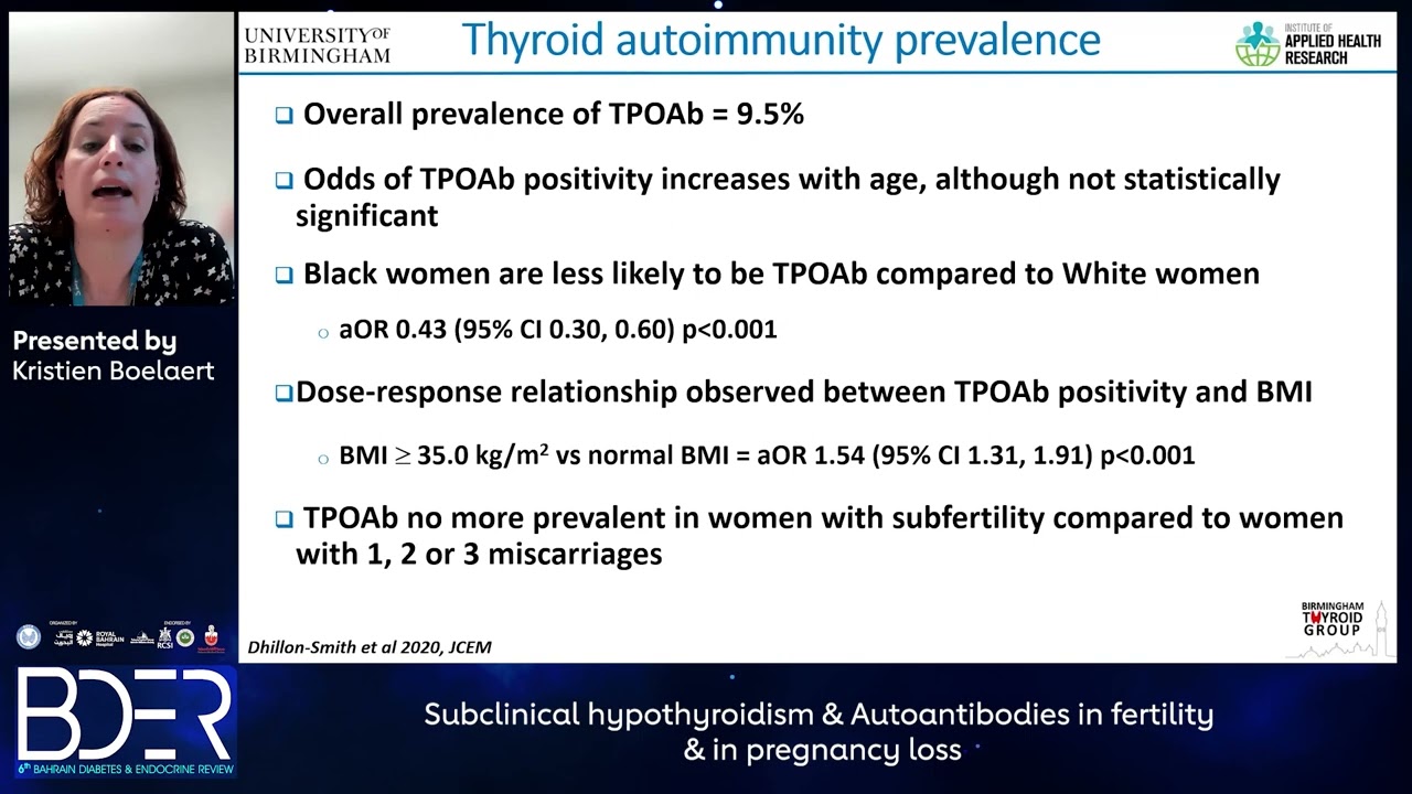 19  Kristen Boelaert   Subclinical hypothyroidism & Autoantibodies in fertility