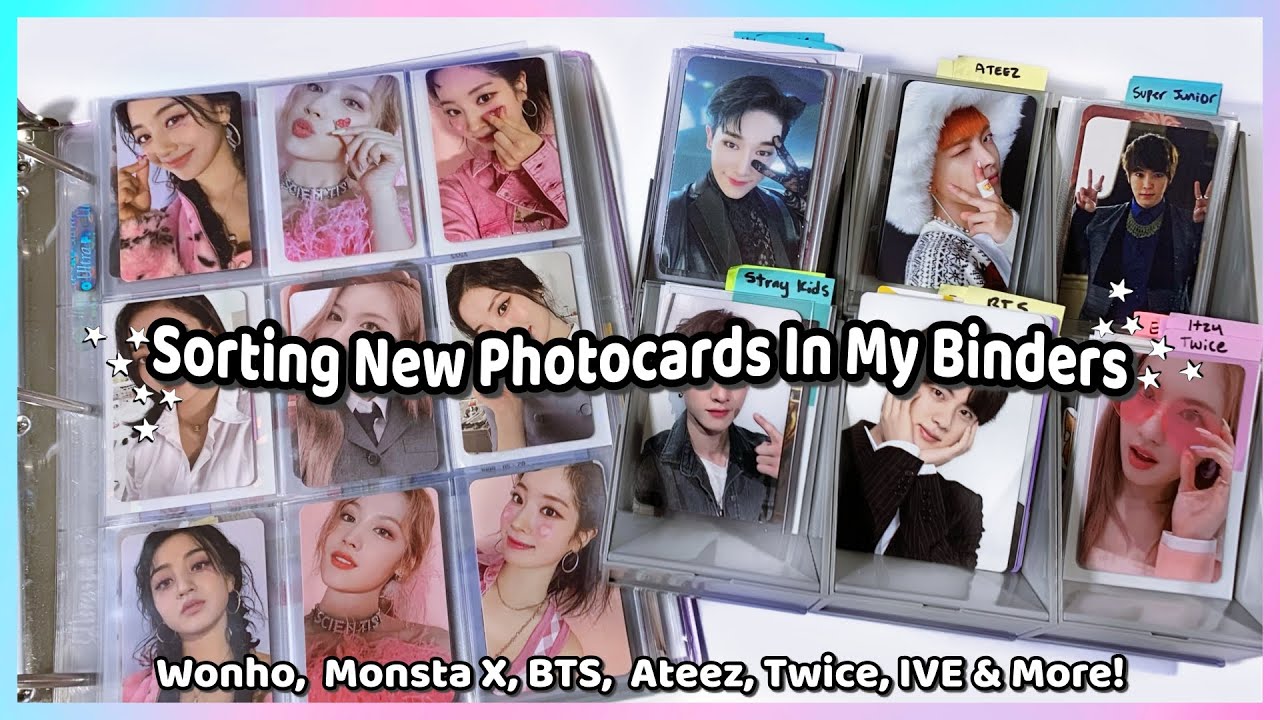 Sorting New Photocards In My Binders 31 ✰ Lots of Wonho, BTS, Twice, Ateez, IVE & More~