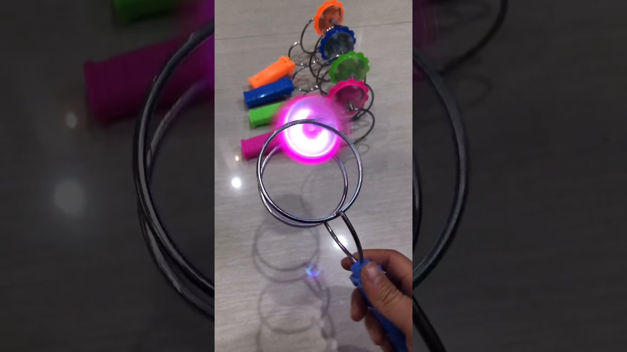 Flashing Led Spinning Top Magnetic Gyro Wheel Track Toy #toy #short