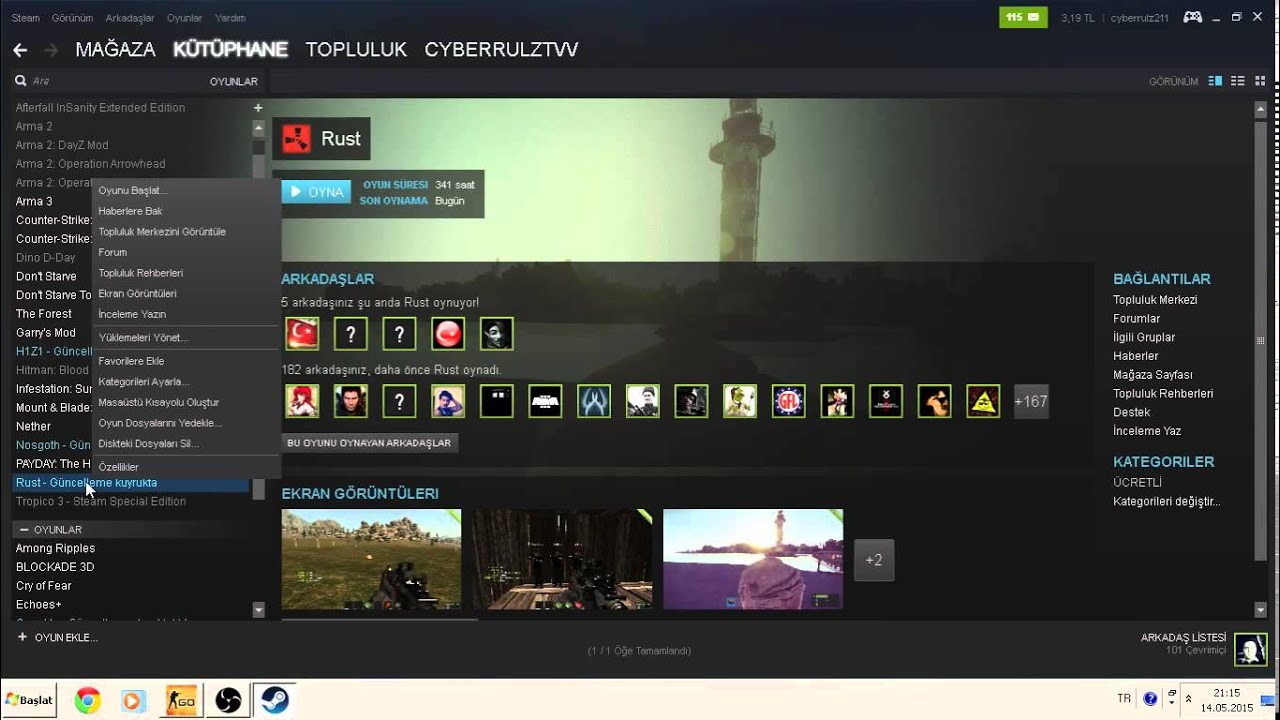 Rust Eski S&uuml;r&uuml;mde (Legacy) &Ccedil;alıştırma CyberRulzTv
