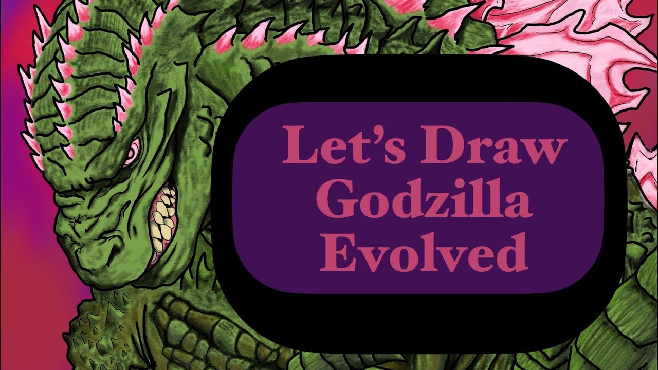 Timelapse Art | Drawing Godzilla Evolved For The First Time