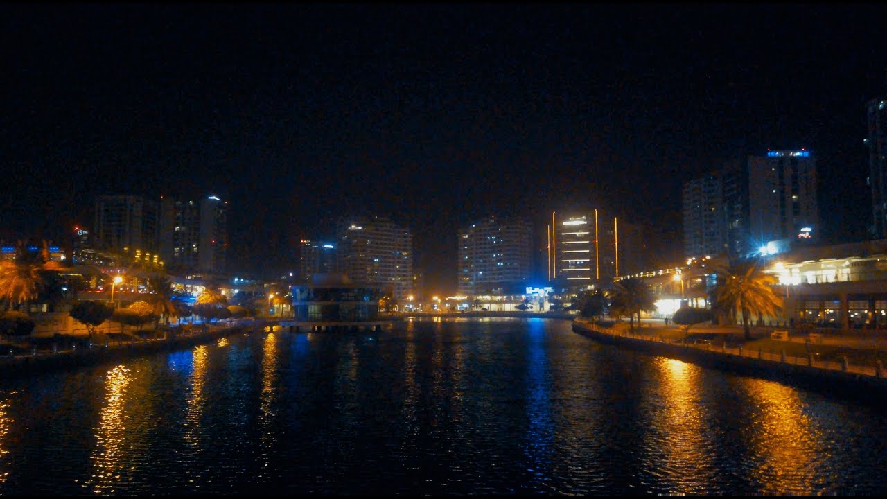 4K The Lagoon Park at Amwaj Islands Night Walk | Bahrain