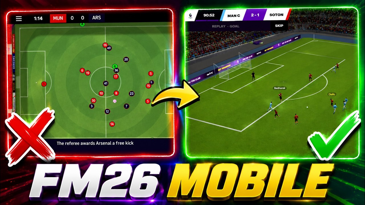 I Played FM26 Mobile With a 3D Match Engine