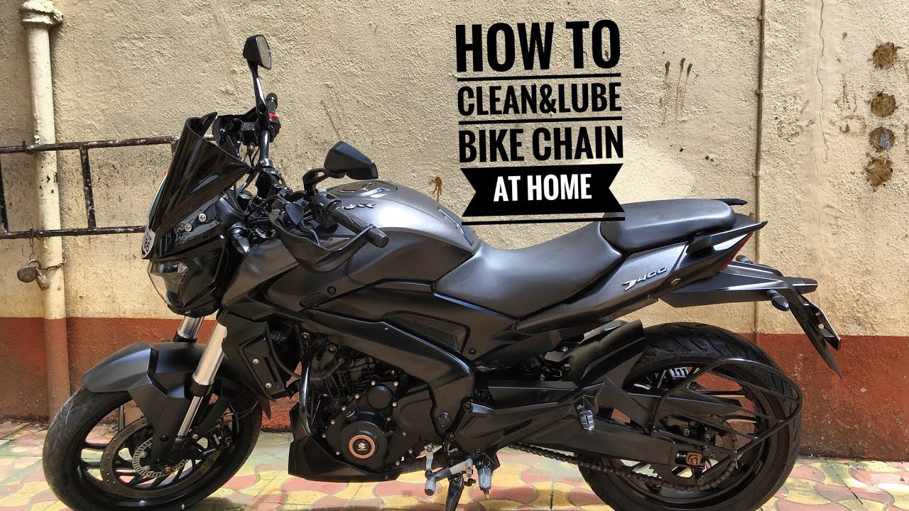 2019 Bajaj Dominar 400 UG CARE || How To Clean & Lube Your Motorcycle Chain || AT HOME ||