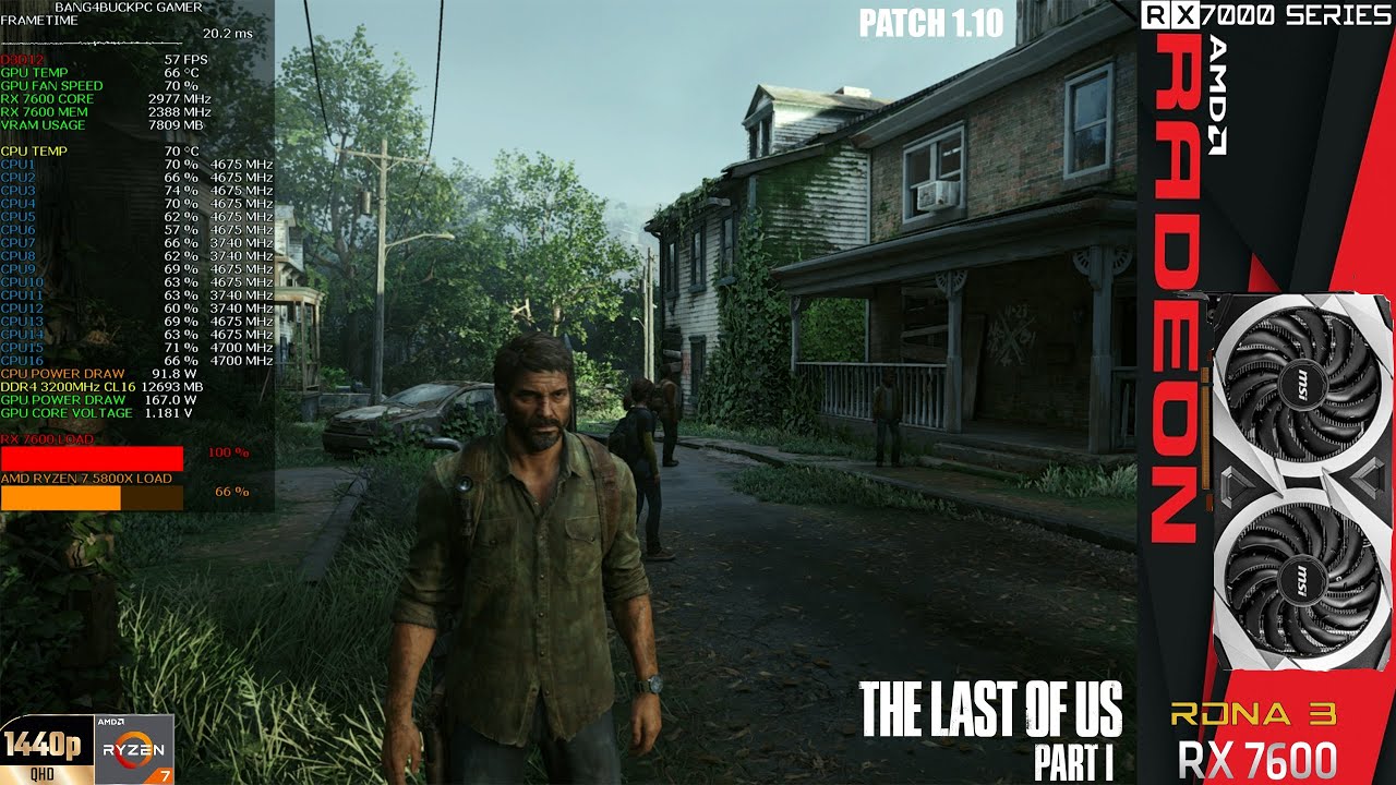 The Last Of Us Part 1 High Settings Patch 1.1.0 1080p | RX 7600 | R7 5800X