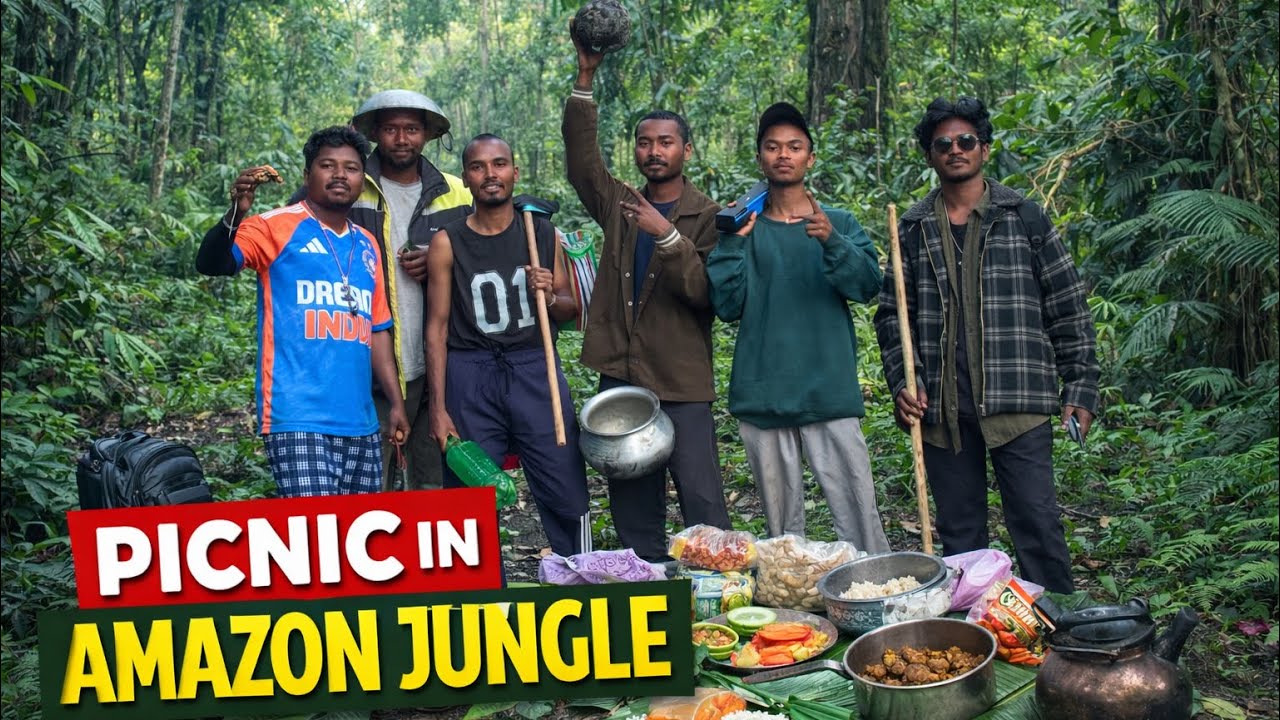 PICNIC IN AMAZON JUNGLE 🍗🥗🐔⛰️🏔️