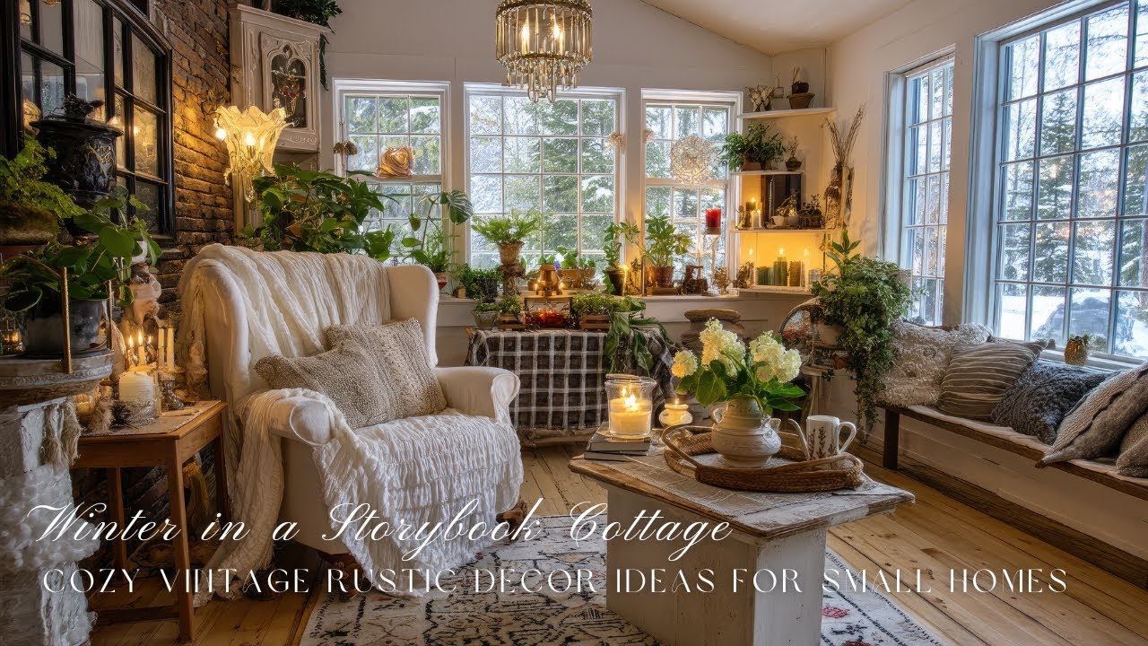 Winter in a Storybook Cottage ❄️ | Cozy Vintage Rustic Decor Ideas for Small Homes