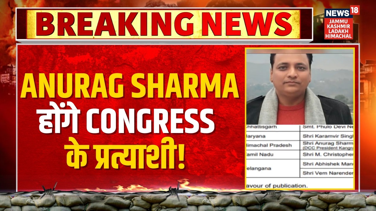 Breaking News: Anurag Sharma होंगे Congress के प्रत्याशी | Himachal | Rajya Sabha Election