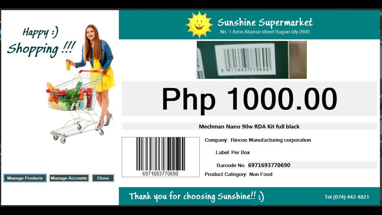 How to create Price checker system using C#, Webcam as Barcode reader Access database Visual Studio