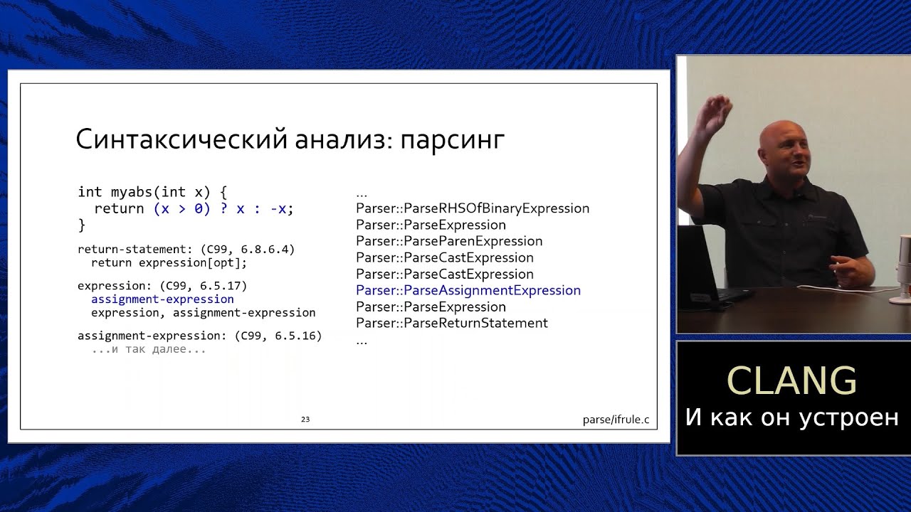 Clang internals (in Russian)