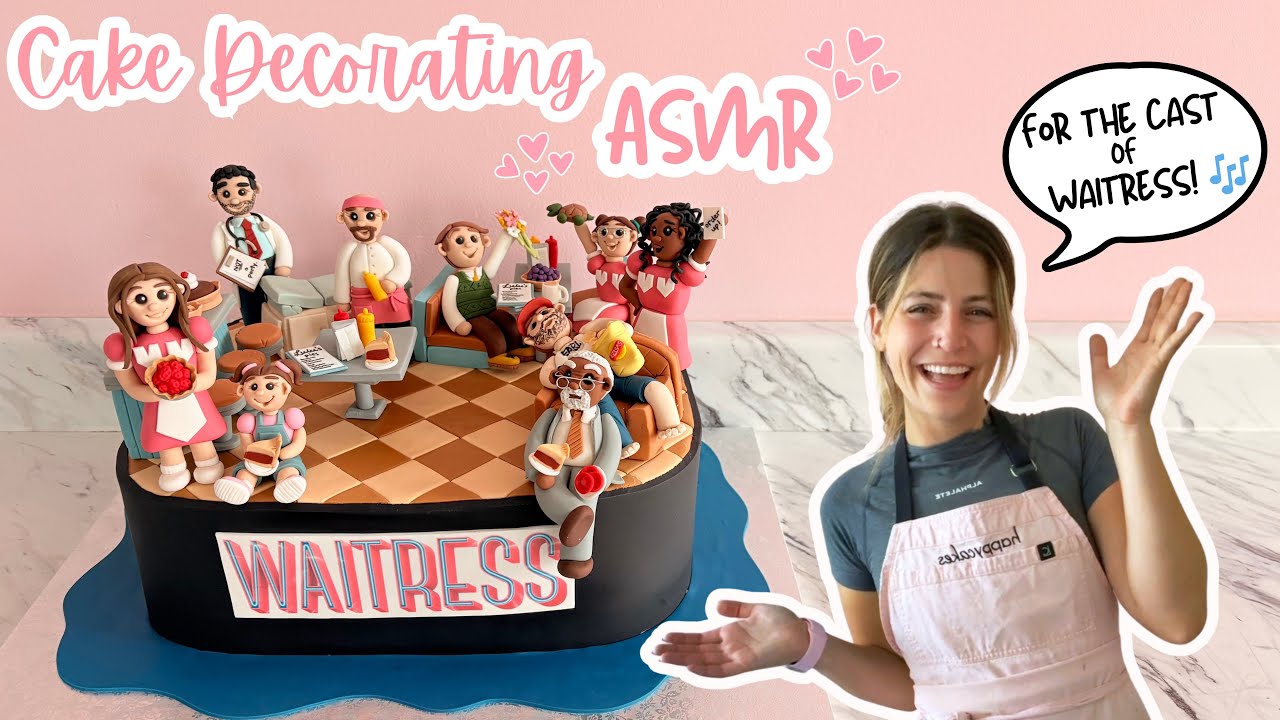 Real-Time Cake Decorating ASMR— For the musical cast of Waitress!! | [No Talking] [No Music]