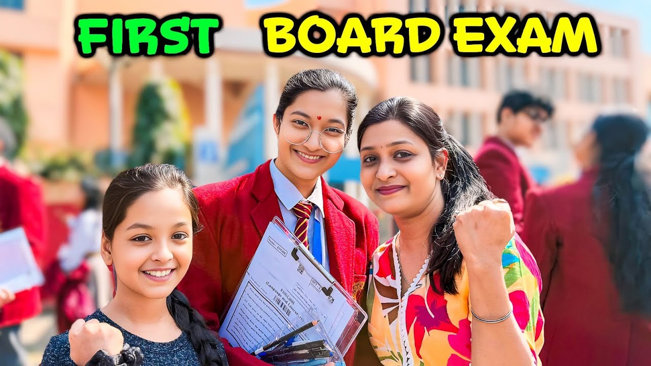 FIRST BOARD EXAM 🎓| English Mein Kaunsa Set Aaya? 📝 | Cute Sisters