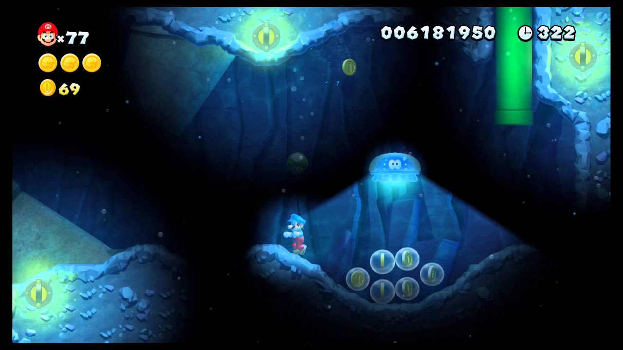 [WiiU] New Super Mario Bros U Mundo 5 (Jungla Sirope) Nivel 5 (Los espíritus del pantano) Secreto