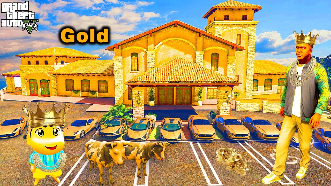 Franklin and Shinchan Touch Anything become Gold in GTA 5