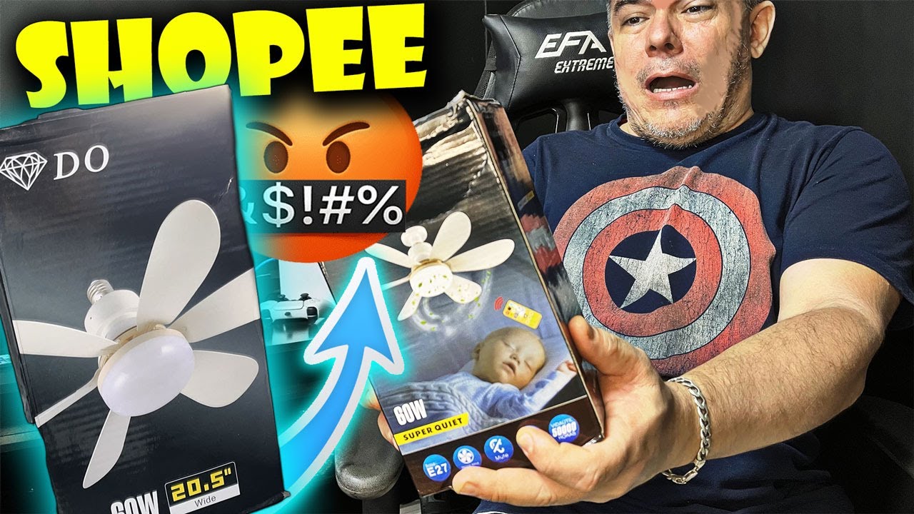 COMPREI UM VENTILADOR DE TETO DA SHOPEE ! E CHEGOU ISSO