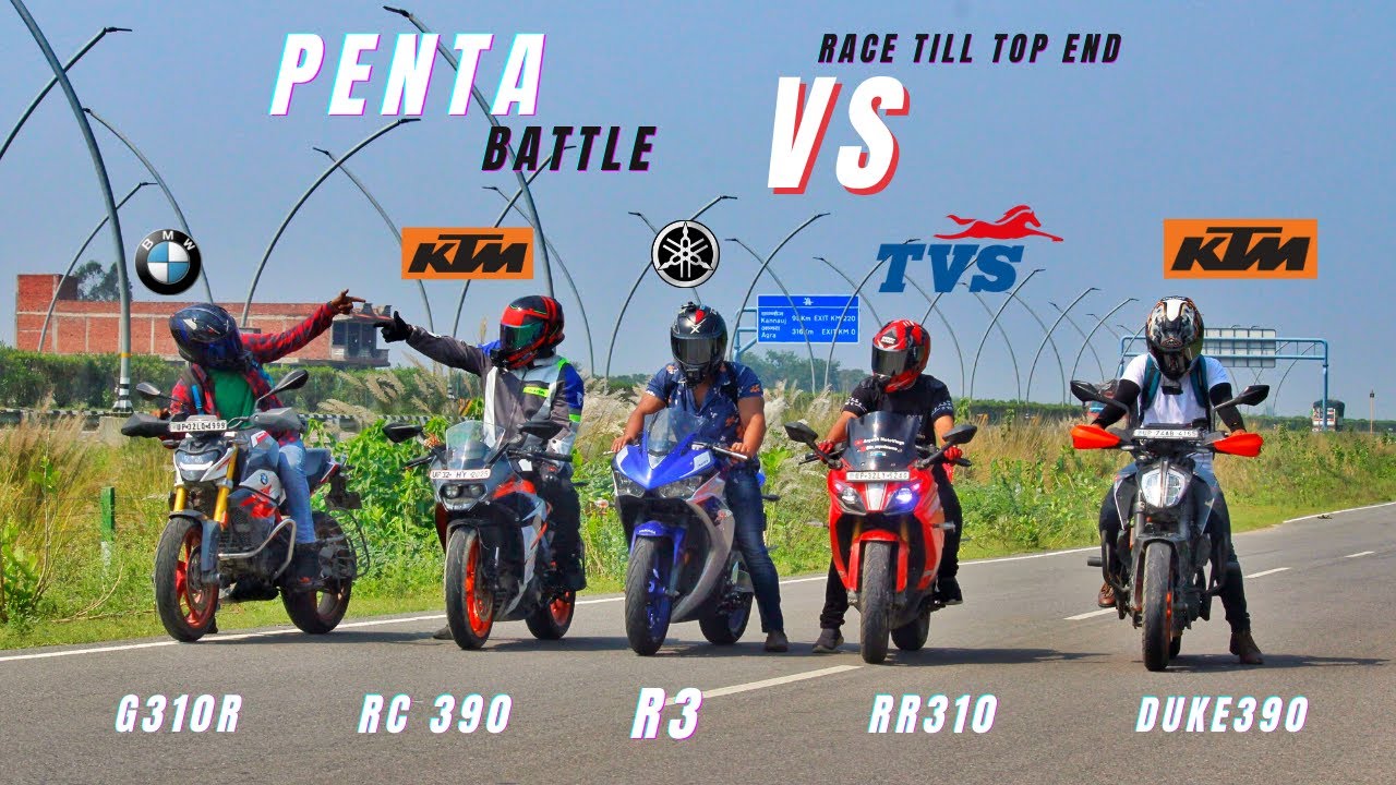 Yamaha R3 Vs Ktm Duke 390 Vs Tvs Apache RR310 Vs Ktm Rc390 Vs Bmw G310r Bs6 | Result hi Badal Gaya