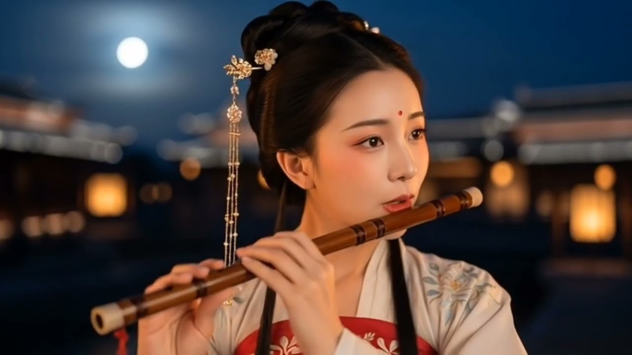 The emotional sound of the flute under the moonlight 