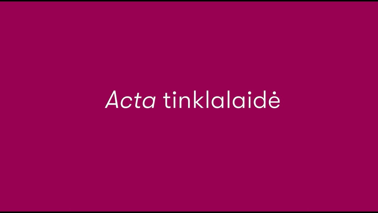 #1 Acta tinklalaidė