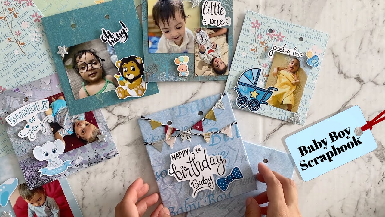 How to make Beautiful Birthday Scrapbook for Baby Boy | Handmade Birthday Card | First Birthday Card