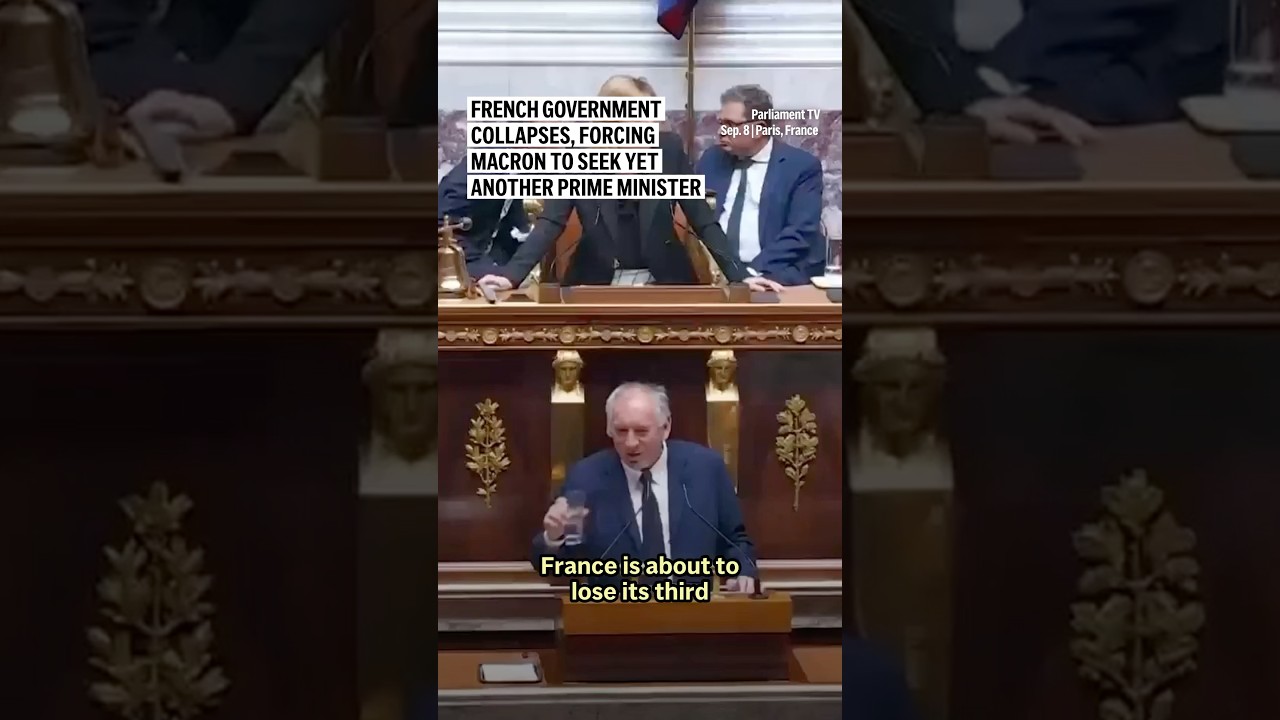 French government collapses in a confidence vote, forcing Macron to seek yet another prime minister