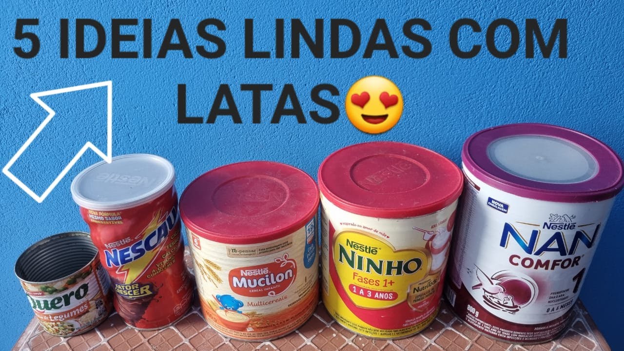 5 IDEIAS BRILHANTES COM LATAS DE LEITE ♻️ Artesanatos Com Latas