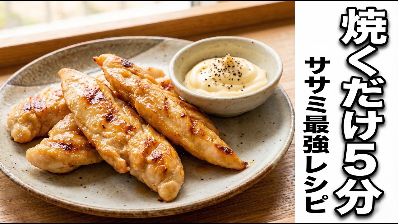【焼くだけ5分】ササミの和風焼き｜節約・簡単・ヘルシー鶏ささみレシピ