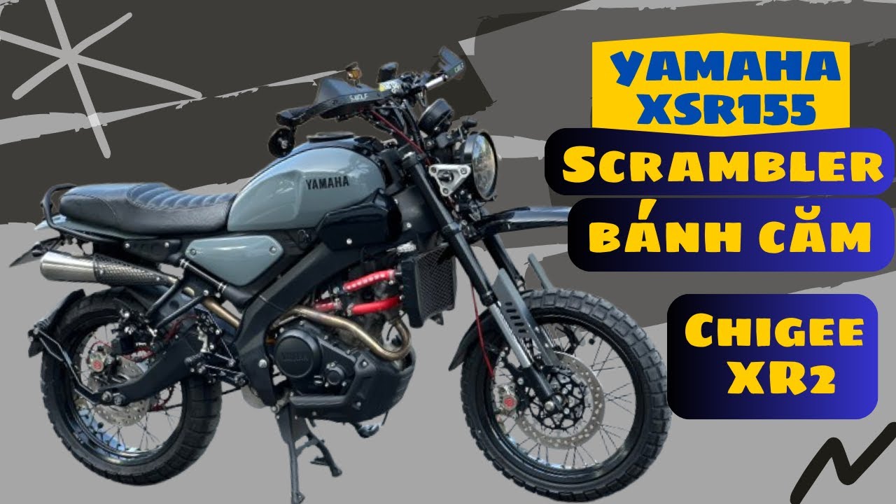 Yamaha XSR155 Độ dáng Scrambler + Bánh căm + Màn hình Chigee XR2
