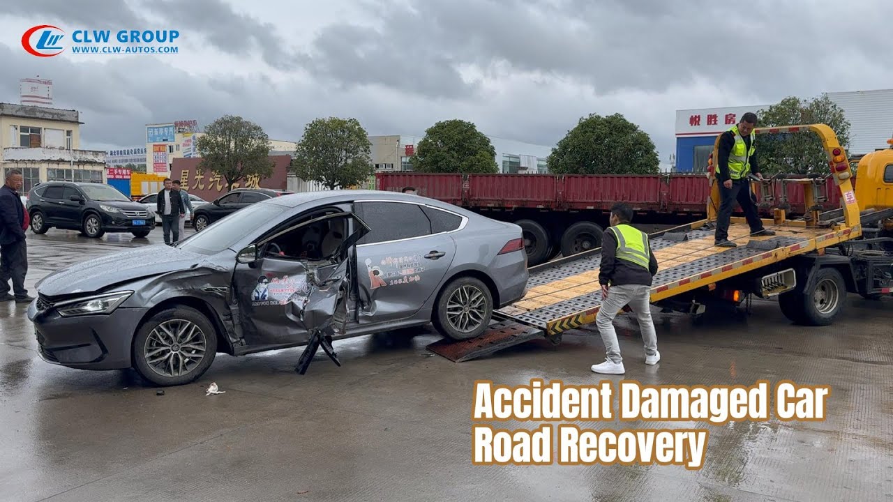 4 Tons 5 Tons Flatbed Tow Truck Recovering Accident Damaged Breakdown Car#emergencytowing