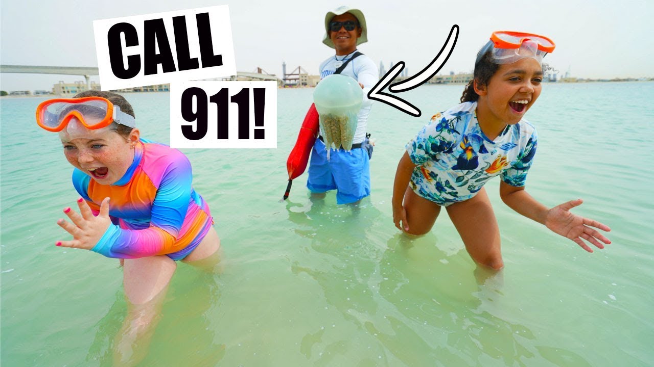 BEACH EMERGENCY!! Giant Jellyfish Call 911?
