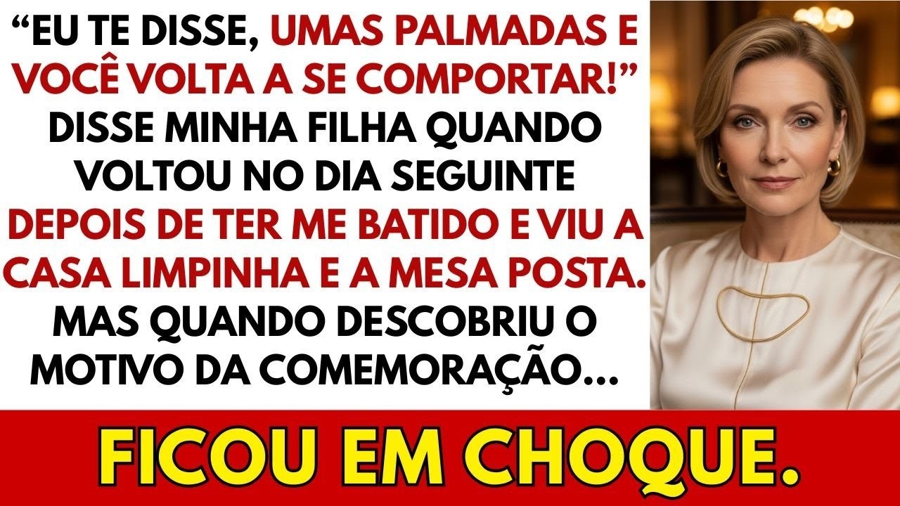 “Eu sabia que uns tabefes iam te deixar quieta”, riu minha filha. dez minutos depois…