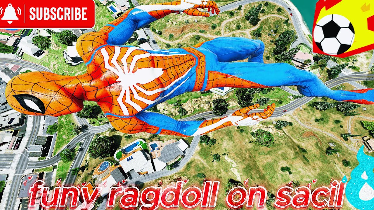 GTA 5 Spiderman Falling off Highest Buildings & Stunts- Episode  (Euphoria Ragdolls) very funy ragdo