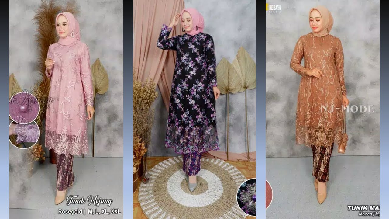 Model Kebaya Tunik Brokat Modern Terbaru 2024 2025 Untuk Pesta Pernikahan Maupun untuk acara Wisuda