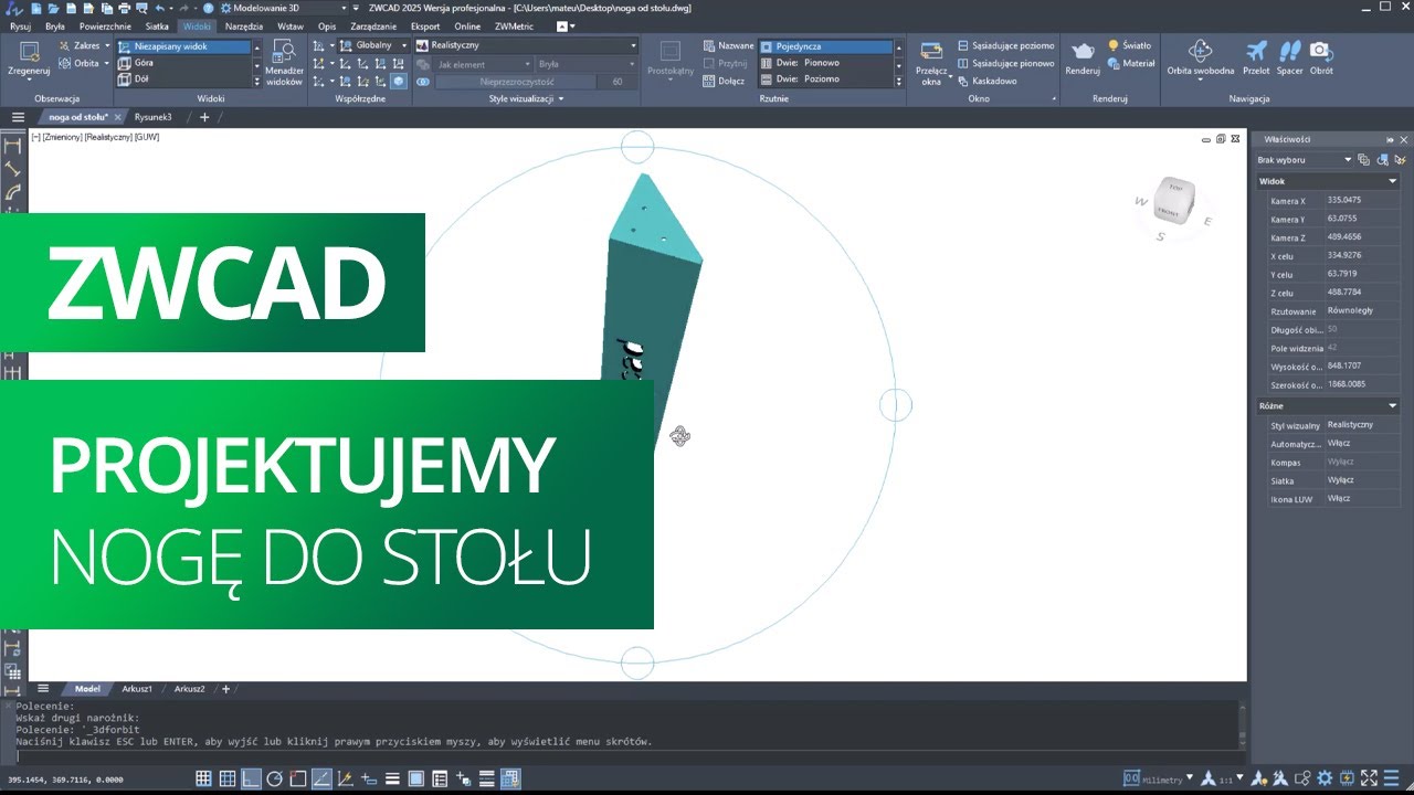 Projektujemy nogę od stołu
