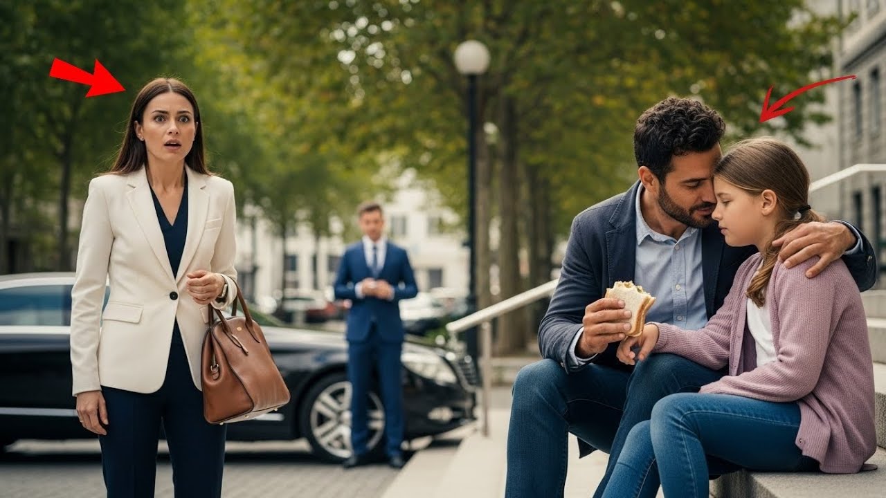 A Poor Single Dad Helped a Crying Girl 🥪😢 — He Didn’t Know Her Mom Was a