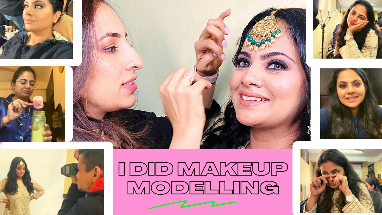 Becoming Makeup model for Portfolio shoot || Makeup collaboration | Delhi Vlog series Day 2