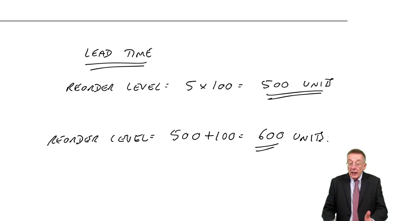 Inventory Control (part 4) - Reorder Level  - ACCA Management Accounting (MA)