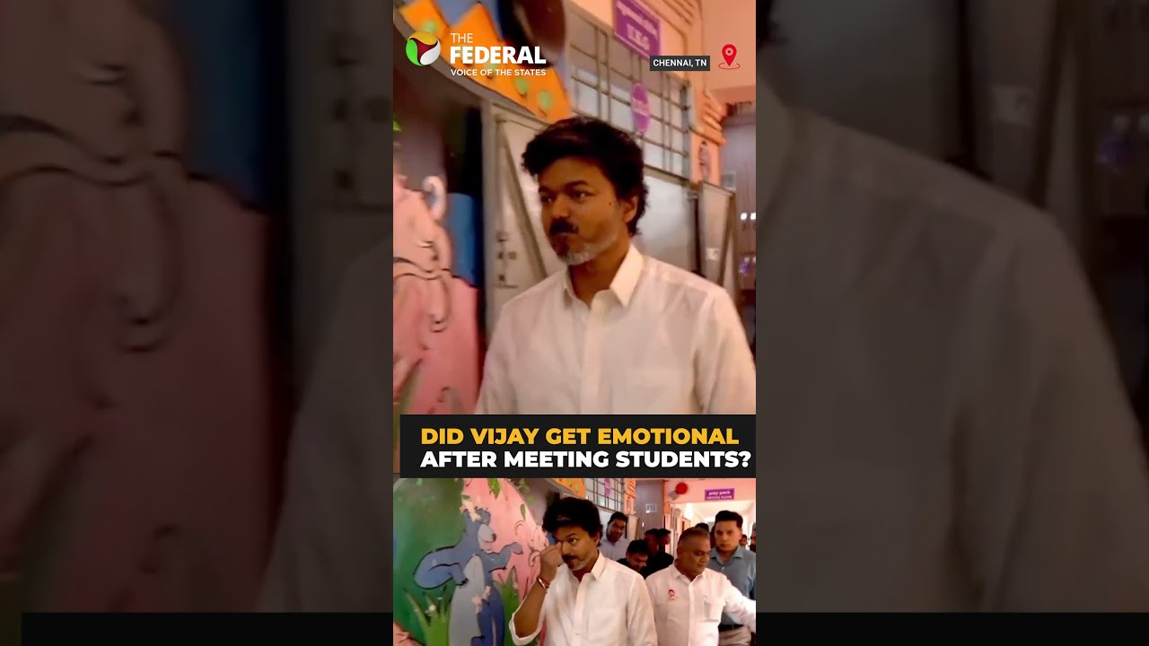 Did Vijay hold back tears after meeting school children? | #shorts
