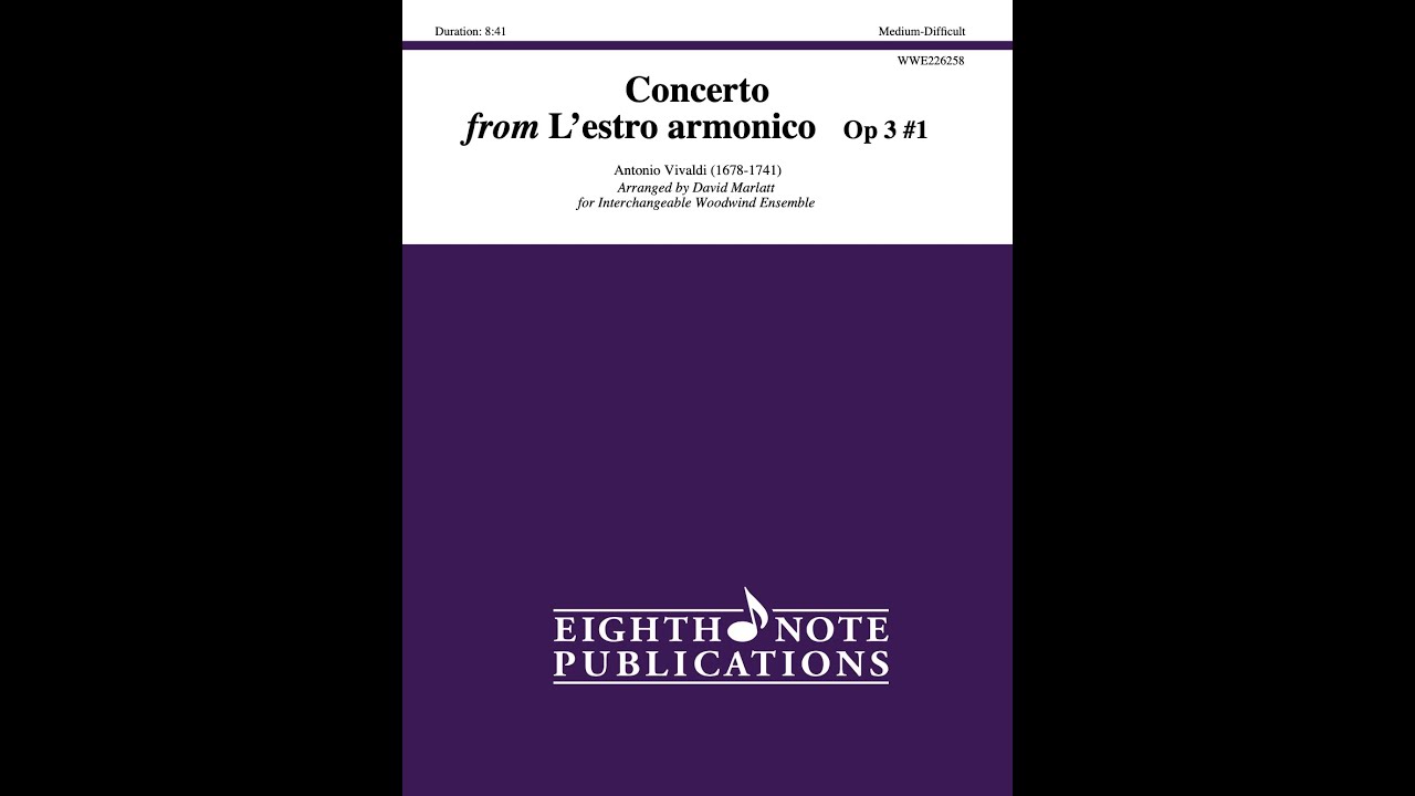 Concerto from L'estro armonico arr. by David Marlatt - Grade Medium-Difficult