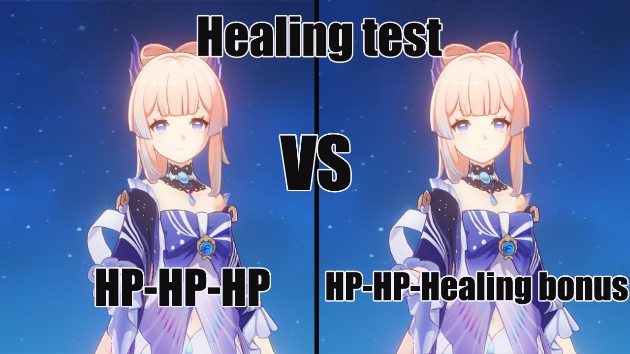 Kokomi Full HP build VS Healing bonus - Heal potential - Genshin impact
