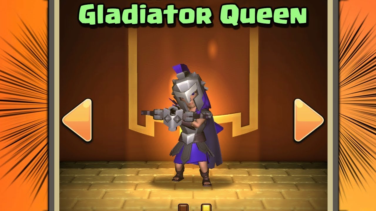 NEW HERO SKIN for ARCHER QUEEN! Gladiator Queen Skin Gameplay in Clash of Clans!