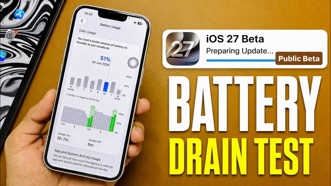 iOS 27 Public Beta Installed &ndash; Battery Drain Test on iPhone! 🔋 Real Results