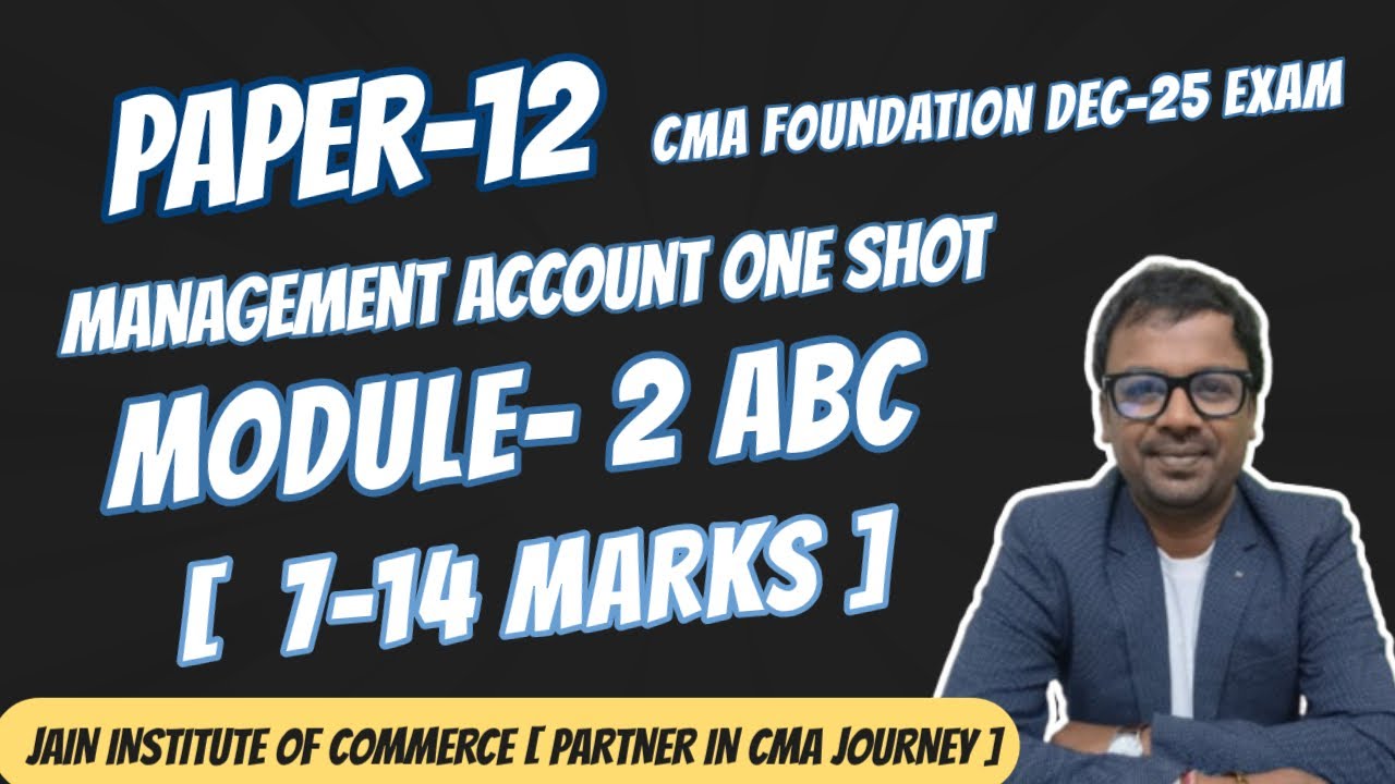 ABC [ Activity based Costing ] Management Accounting [ ONE SHOT Revision] [CMA INTER- G-2]