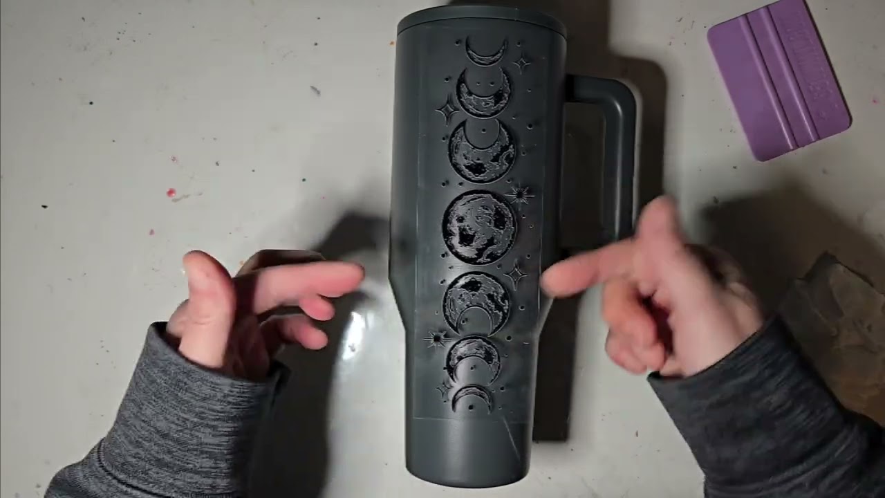 UV DTF transfers from Butterfly Lane Designs  on a coated tumbler. My New Work Cup