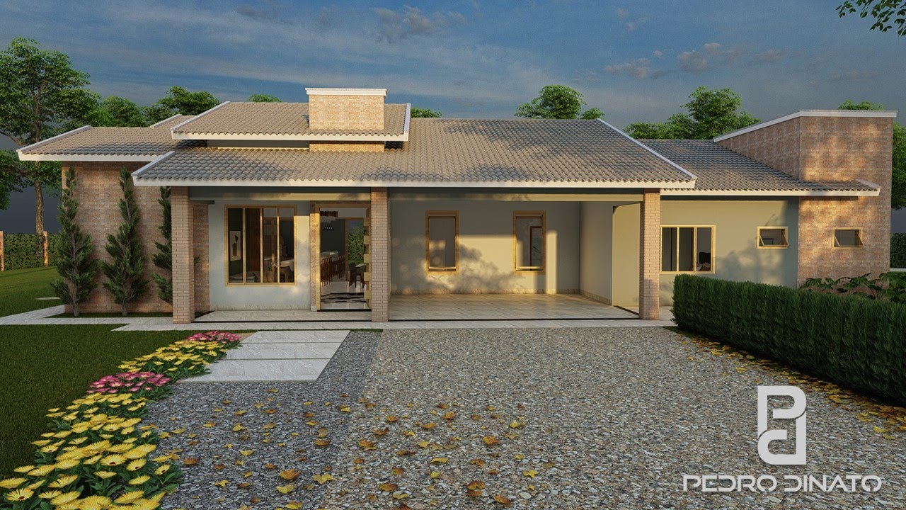 LINDO PROJETO CASA DE CAMPO, COM 3 QUARTOS + 1 SUITE  ( P - 124 )