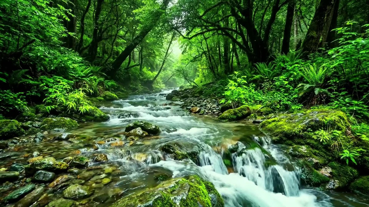 Relaxing Forest Stream Flow, Birds Singing, Beautiful Nature Sounds for Calm and Restful Sleep
