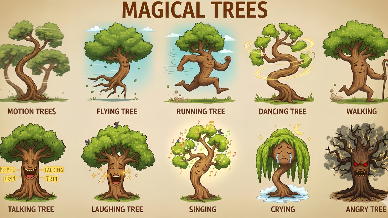 Magical Trees 🌳 | Flying, Running, Dancing & Talking Trees | Fantasy Nature Art Poster